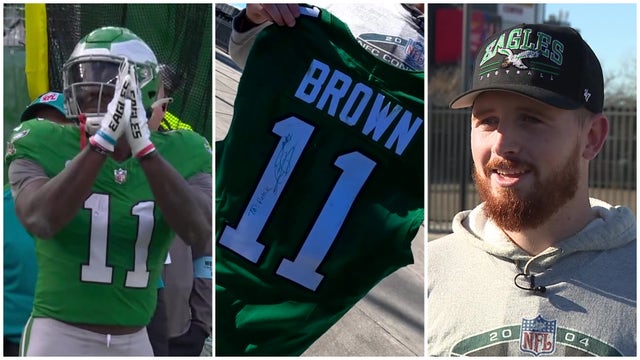 AJ Brown returns favor for Eagles fan who caught McKee’s 1st NFL touchdown football
