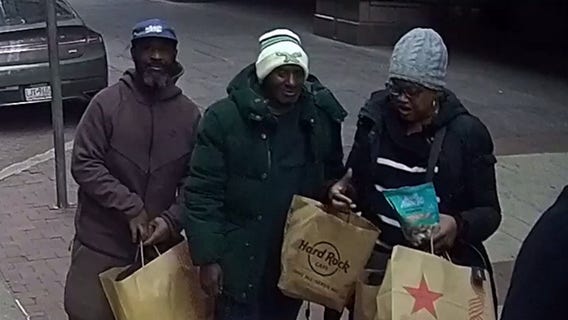 Suspects go on shopping spree after stealing wallet from woman eating in Center City: police