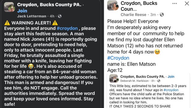 'Fake' posts about missing kids, door-to-door attacks circulating in Bristol Township: police