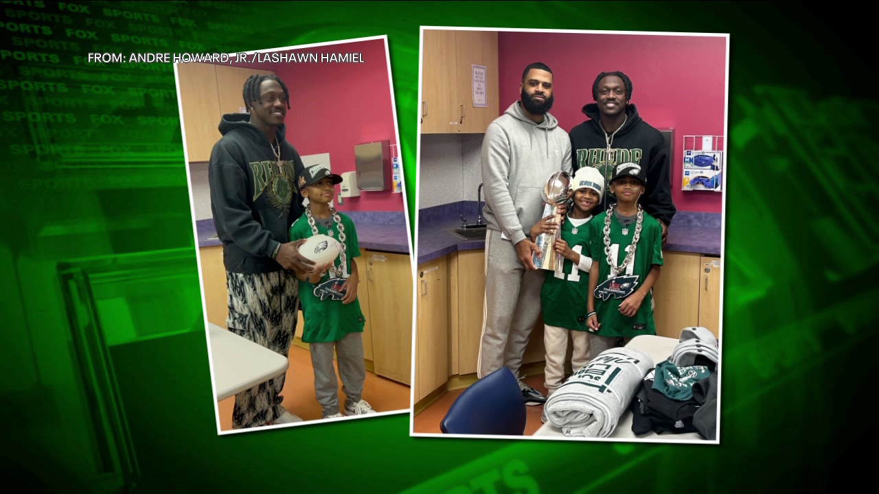 Eagles wide receiver A.J. Brown visits 10-year-old Philly plane crash survivor in hospital