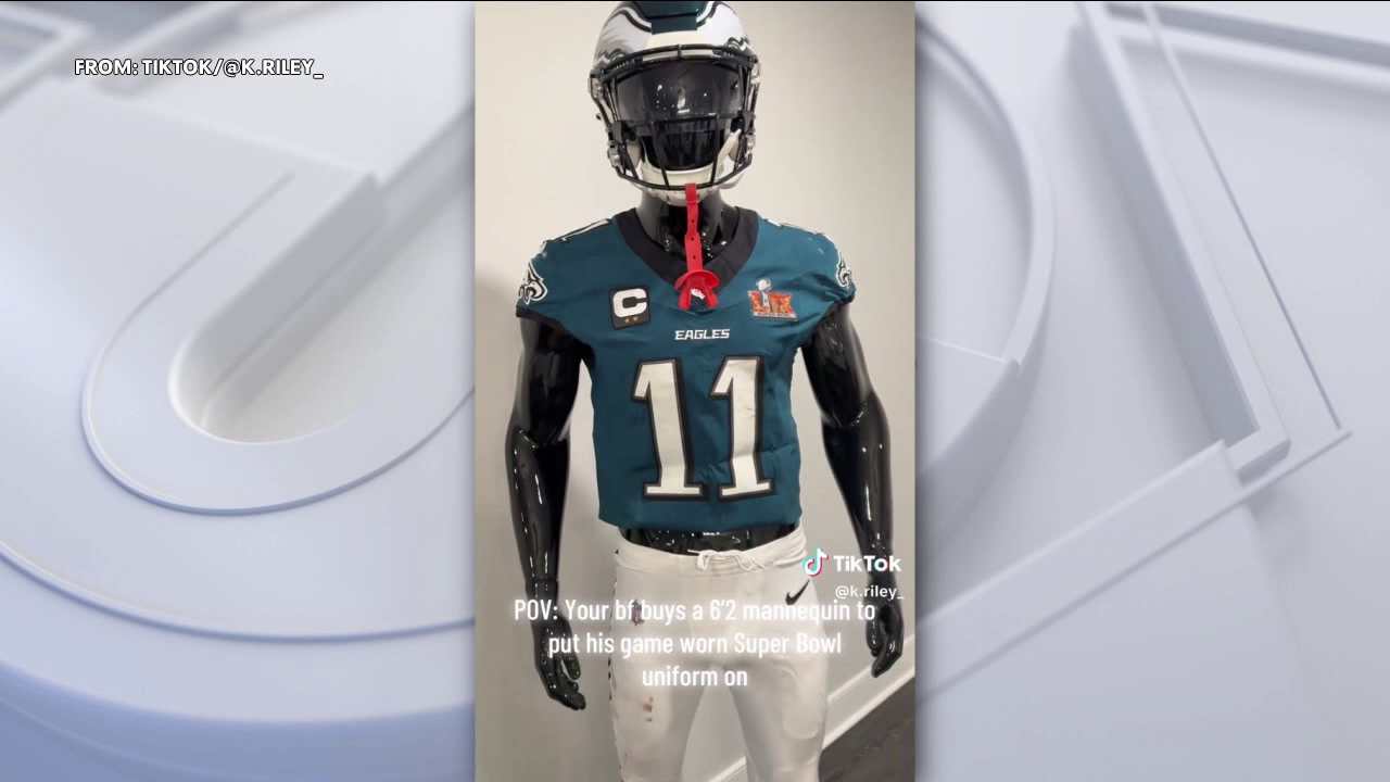 A.J. Brown buys mannequin to display 'game-worn' Super Bowl uniform