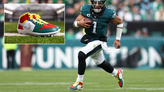 Jalen Hurts' patient-designed, game-worn cleats being auctioned to benefit CHOP