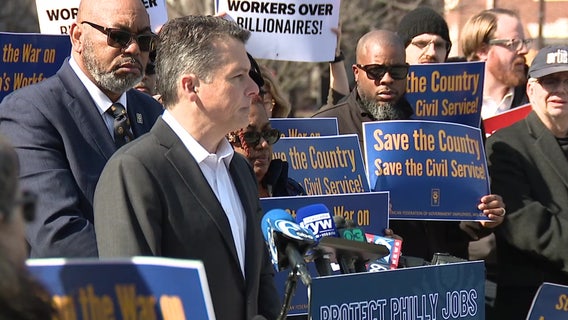 Philadelphia federal workers rally with Congressman Boyle to condemn employee layoffs
