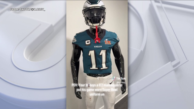 A.J. Brown buys mannequin to display 'game-worn' Super Bowl uniform