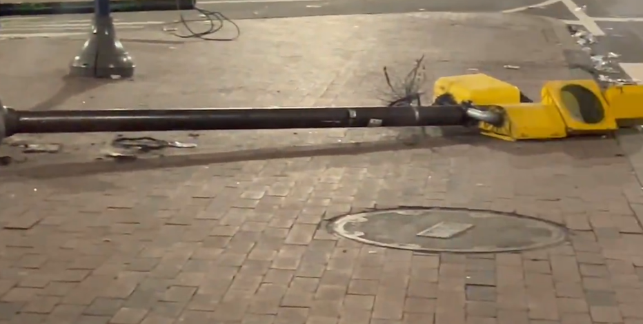 Super Bowl aftermath: Several light poles torn down during Philly celebration