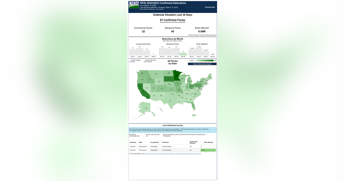 Bird flu detected in Philadelphia live poultry market: USDA | FOX 29 ...