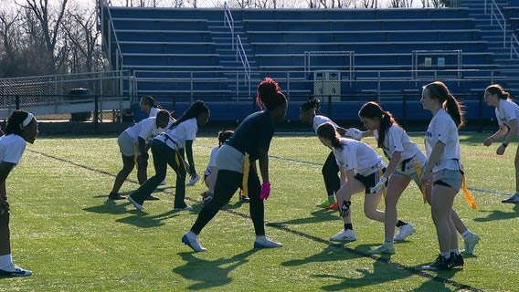 NCAA launches first women's varsity flag football season: Inside team at Neumann University