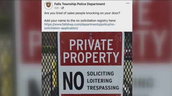 Tired of door knocks from solicitors in Bucks County? Falls Twp. police have a solution