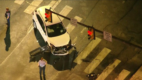 2 people injured after vehicle crashes into Philadelphia police car in Nicetown