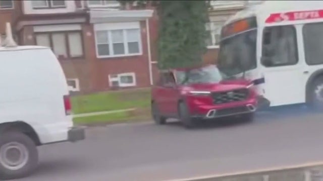 Caught on camera: Wild video of SEPTA bus pushing car sideways