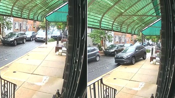 Impatient driver caught driving up Philly sidewalk, knocking over tree in shocking video
