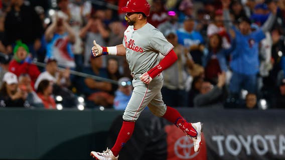 Kyle Schwarber, Bryce Harper help Phillies beat Rockies 7-4 for 5th straight victory