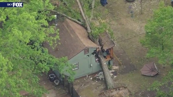 Tree falls into home during severe thunderstorm displacing woman in South Jersey