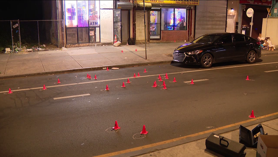 More than 30 shots fired as young man, restaurants, vehicle struck in West Philadelphia