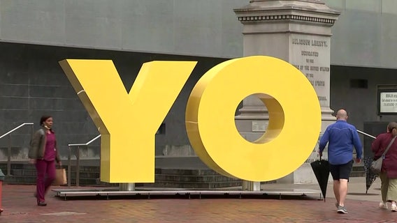 OY/YO sculpture outside Center City Jewish history museum moved for refurbishment