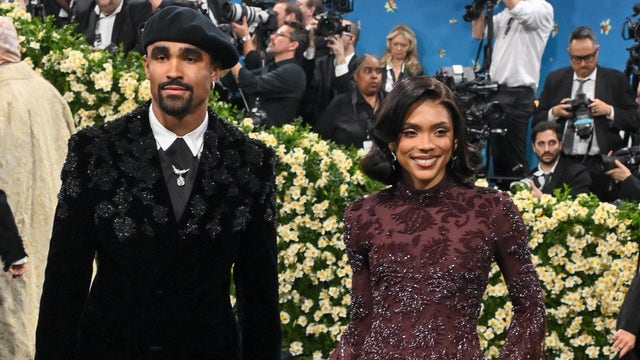 Newlyweds Jalen Hurts and Bry Burrows dazzle at Met Gala 2025