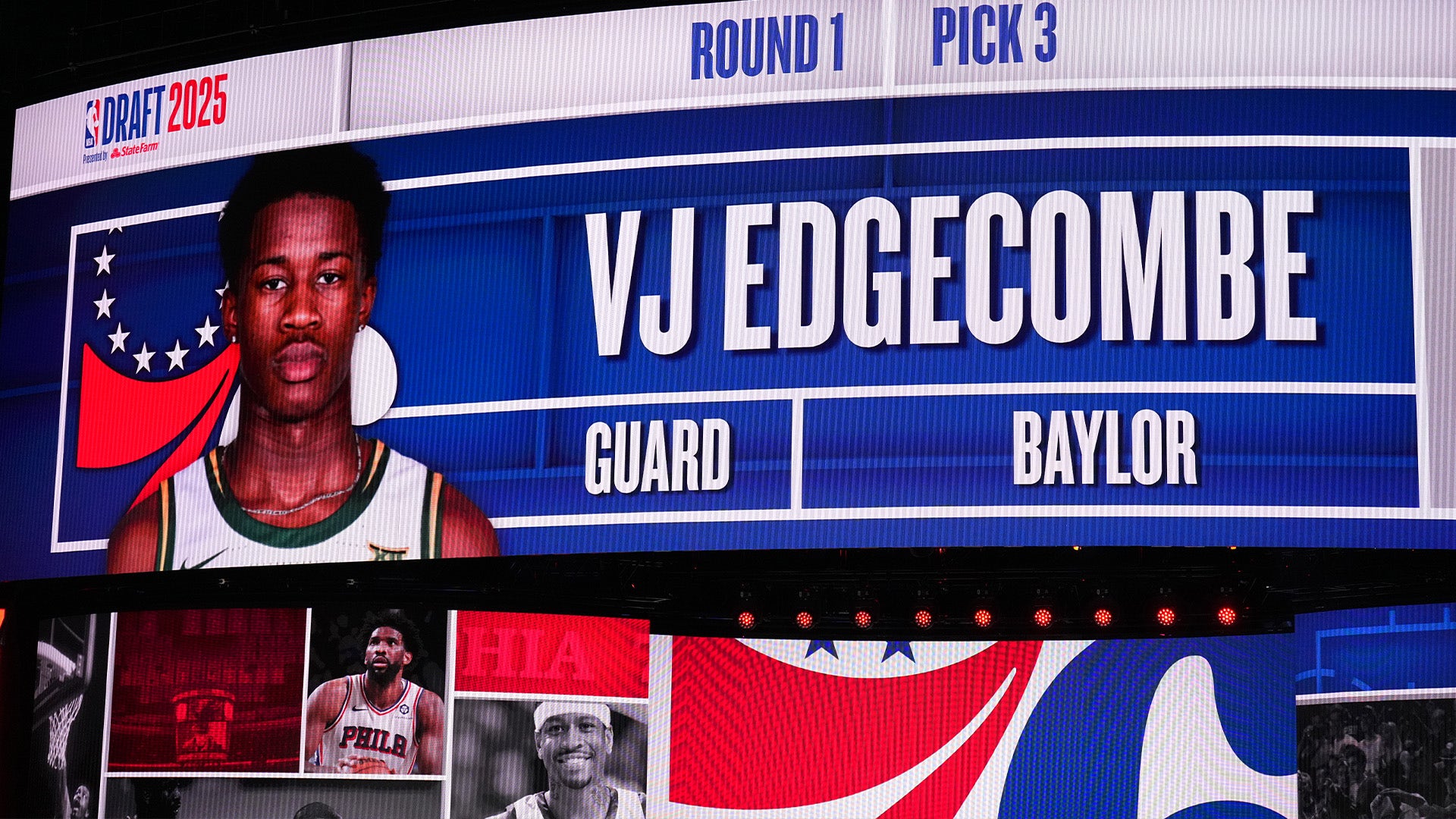 Sixers select VJ Edgecombe as No. 3 overall pick in NBA draft
