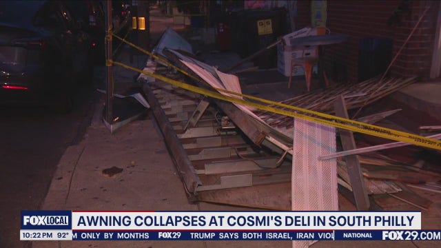 Awning collapses at Cosmi's Deli in South Philly