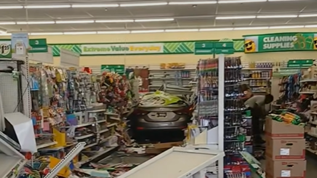 Vehicle crashes into Dollar Tree, hits 97-year-old woman in Milford
