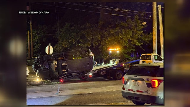 Stolen vehicle crashes after police pursuit from Upper Darby to Philly: police