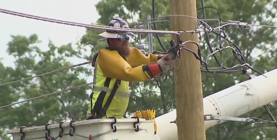 Power companies work nonstop to restore power after severe storms topple trees, power lines