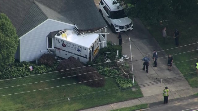 4 injured after ambulance rams into home in Mount Holly: police