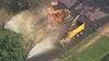 Dump truck, excavator catch fire after gas leak in Evesham Township neighborhood