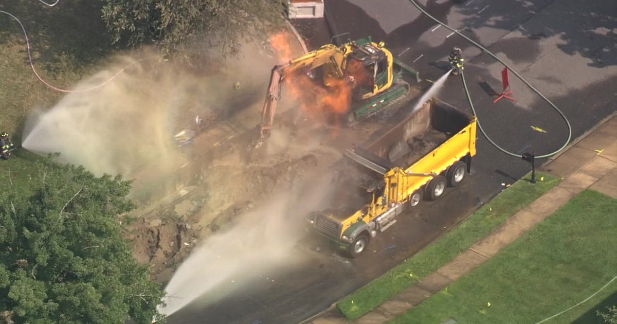 Dump truck, excavator catch fire after gas leak in Evesham Township ...