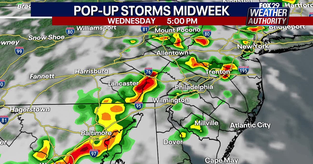 Philadelphia weather: Scattered storms to bring periods of heavy rain ...