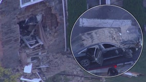 Driver flees after crash sends car into Philadelphia home: police