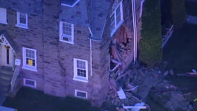 Driver sought after striking vehicle, crashing into home in Frankford leaving 1 critical: police