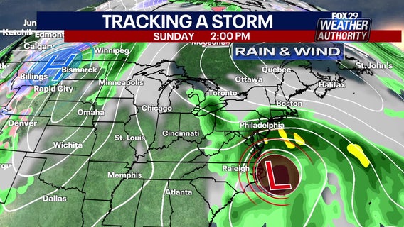 Nor'easter could bring heavy rain, strong winds to Philadelphia area this weekend