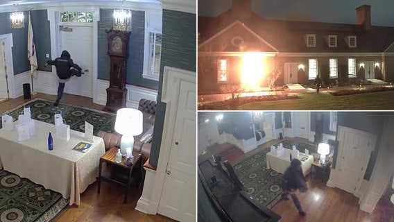 Surveillance video shows Pennsylvania Governor's Mansion firebomb attack