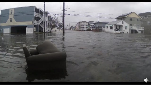 Coastal storm floods New Jersey shore towns, damages beaches