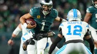 Hurts' lone touchdown leads Eagles win over Lions in prime time