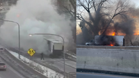 Large truck fire shuts down Montgomery Drive on-ramp to westbound Schuylkill Expressway