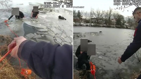 3 kids safe after falling through partially frozen lake in Mount Holly