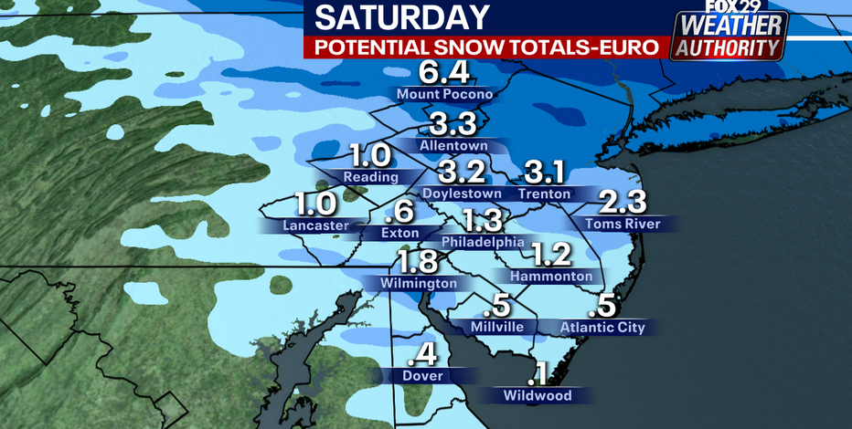 Christmas weekend storm to bring several inches of snow, sleet to Philadelphia area
