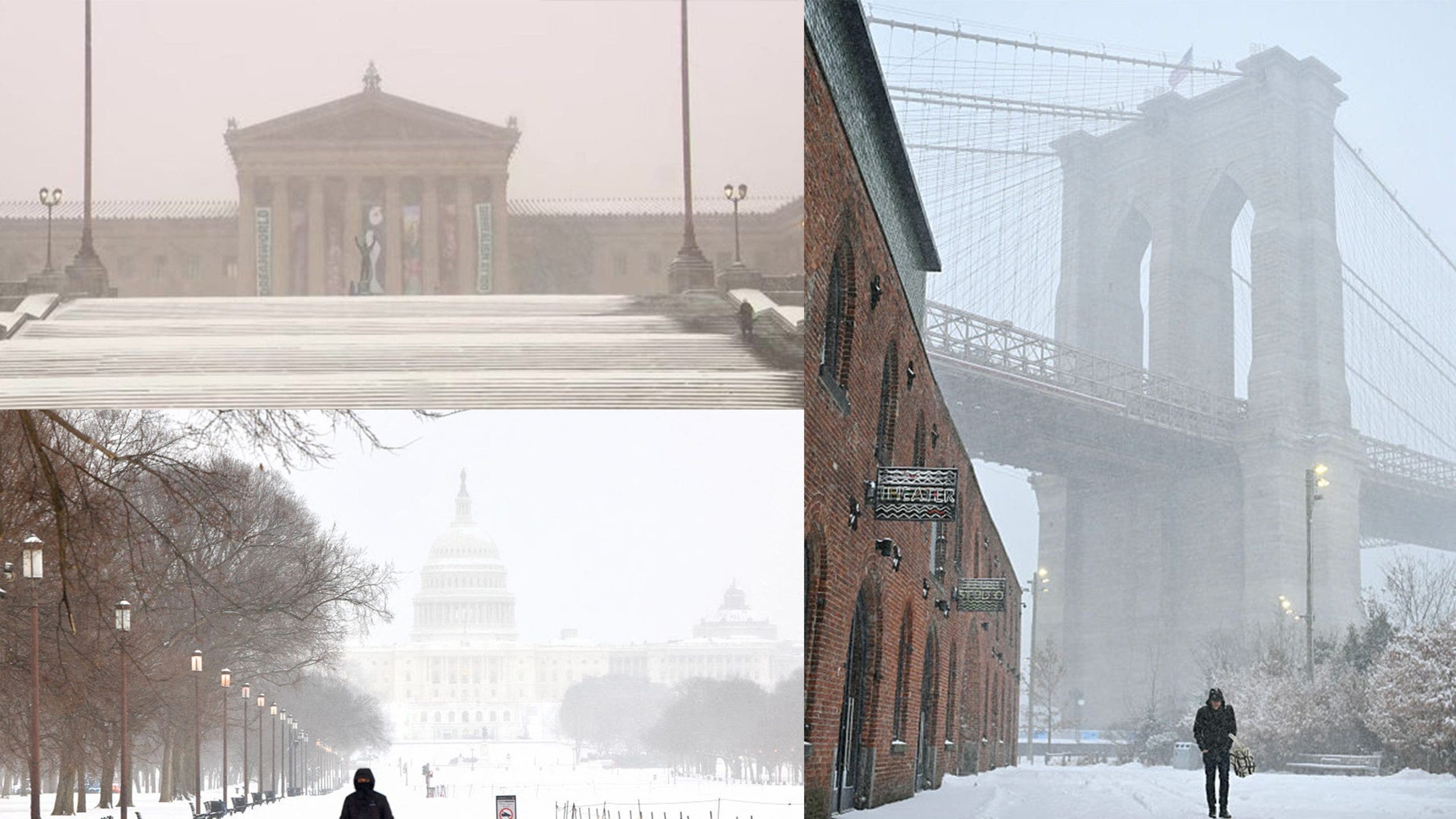 How much snow has fallen in the Northeast? Live cameras from NYC, Philly, DC