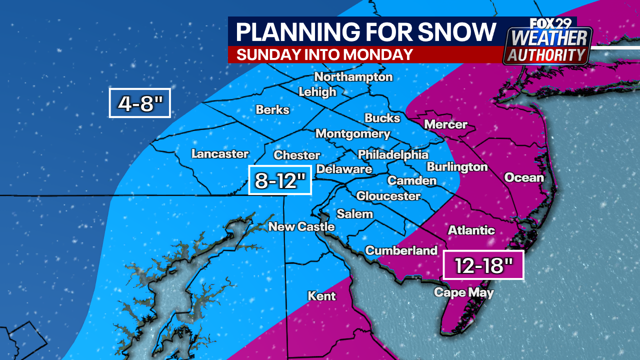 LIVE | Winter storm in Pennsylvania, NJ and Delaware: Track snow updates
