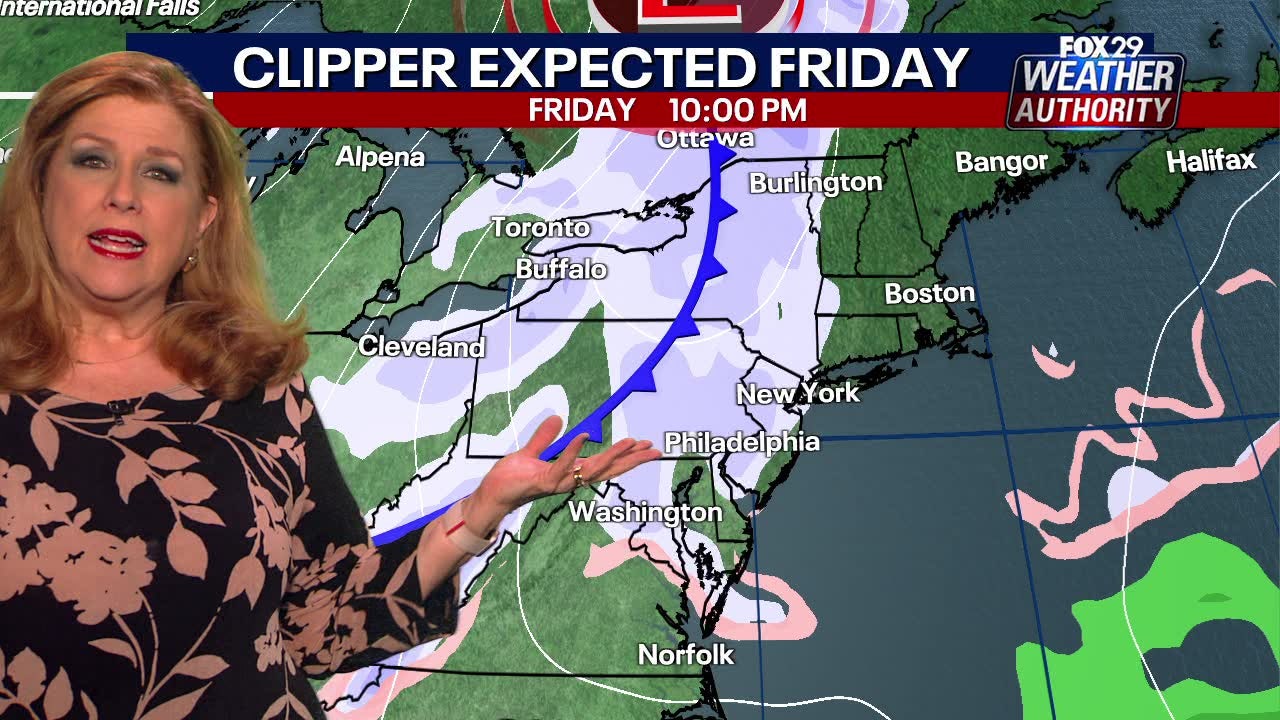 Philadelphia weather: Clipper system to bring light snow ahead of weekend