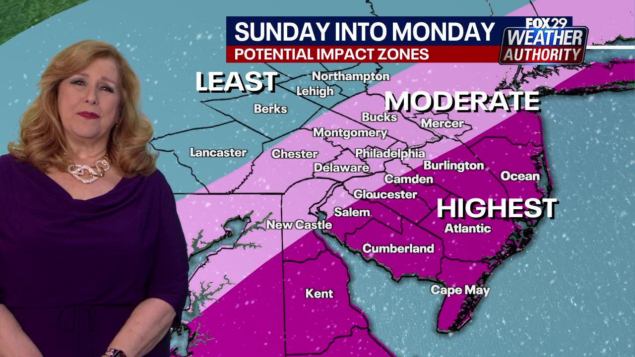 Philadelphia snow forecast: Winter storm watch issued, measurable snow expected Sunday