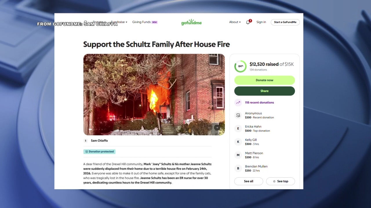 Drexel Hill ER nurse’s family loses home, cat in fire; community raises money