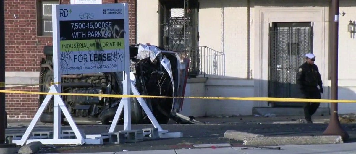 Young child, woman hospitalized in crash involving ambulance in Northeast Philadelphia