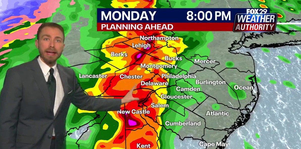 Tornado warnings possible Monday as strong storms roll into Philadelphia area