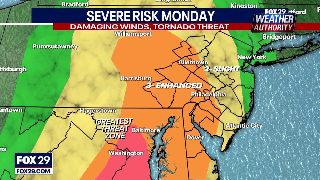 Philadelphia weather: Tornado watch issued as strong storms threaten region