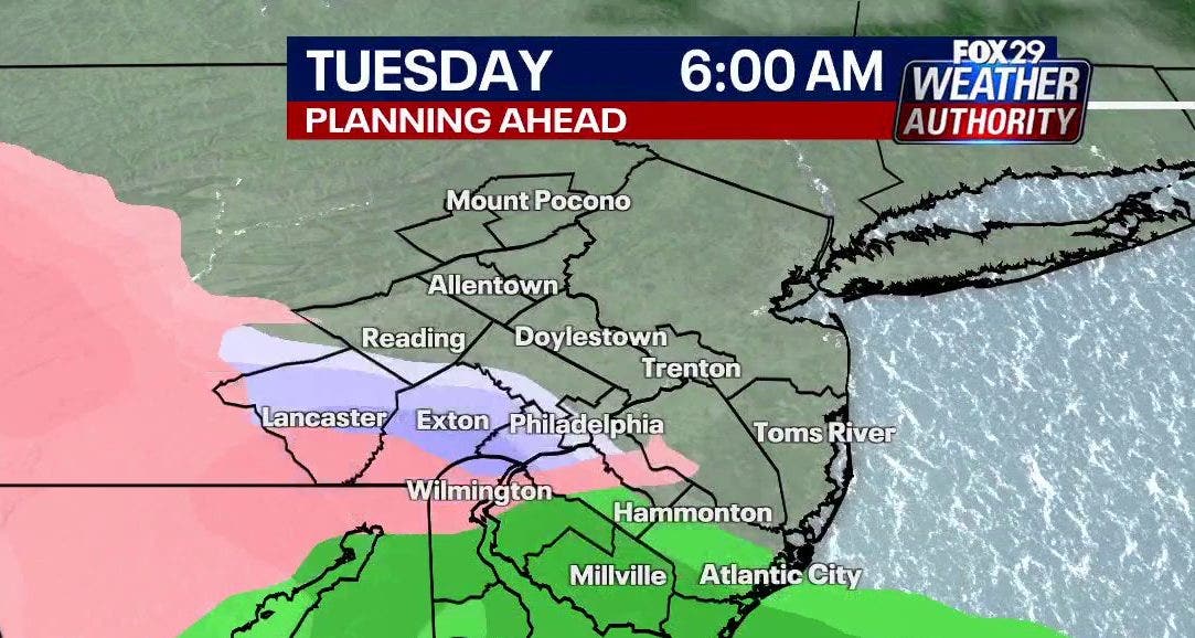 Philadelphia weather: Sleet, freezing rain Tuesday before mid-week warm up