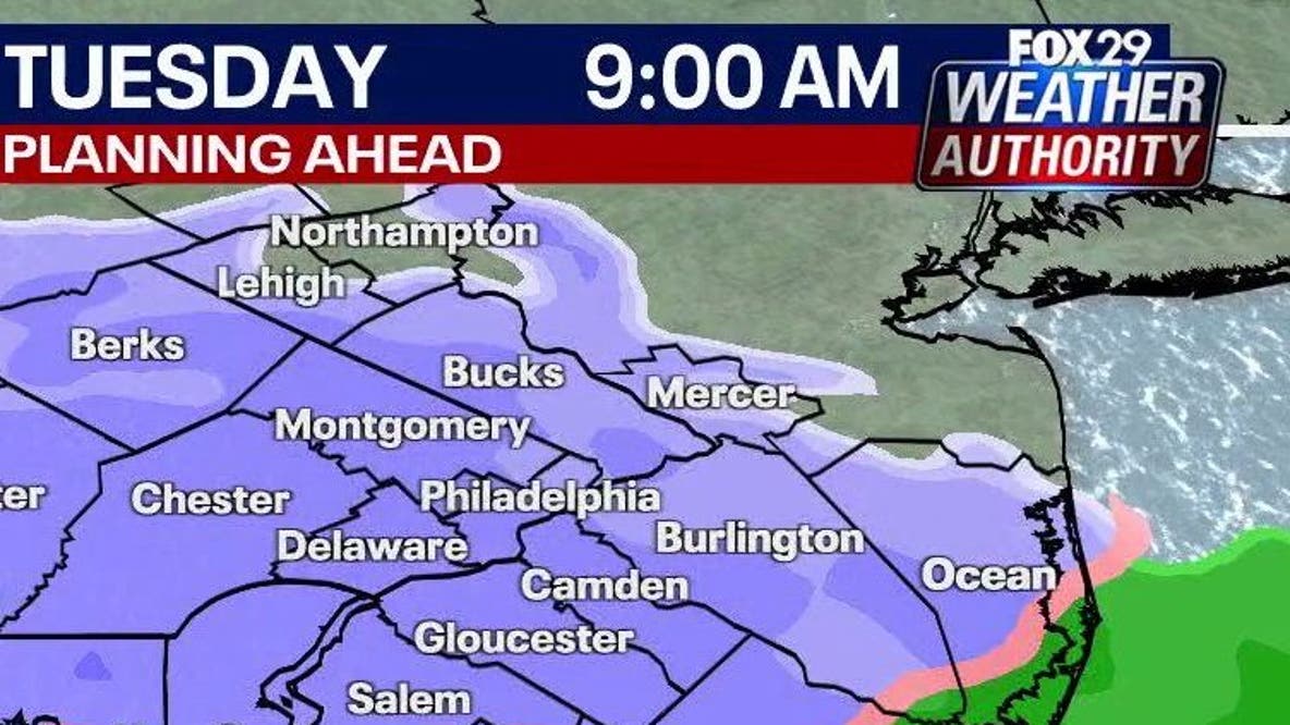 Philadelphia weather: Light snow on Tuesday with cold start to the week
