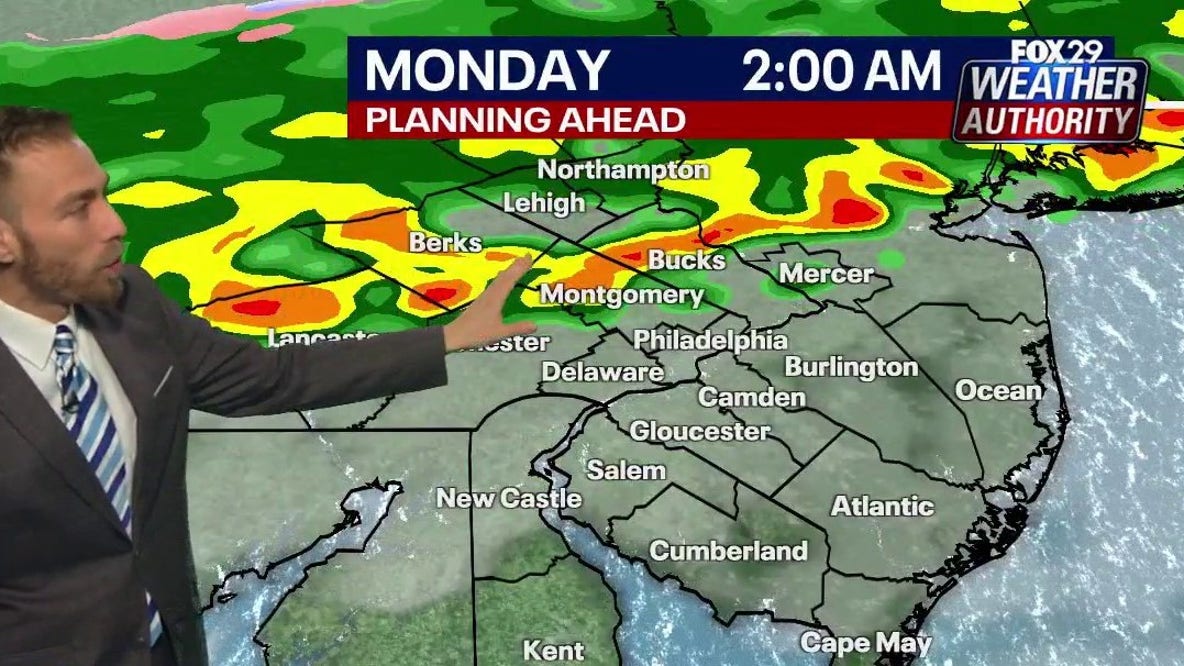 Sunny Sunday turns to storms overnight into Monday's commute for Philadelphia area