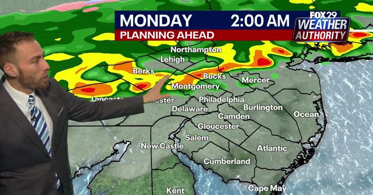 Sunny Sunday turns to storms overnight into Monday's commute for Philadelphia area